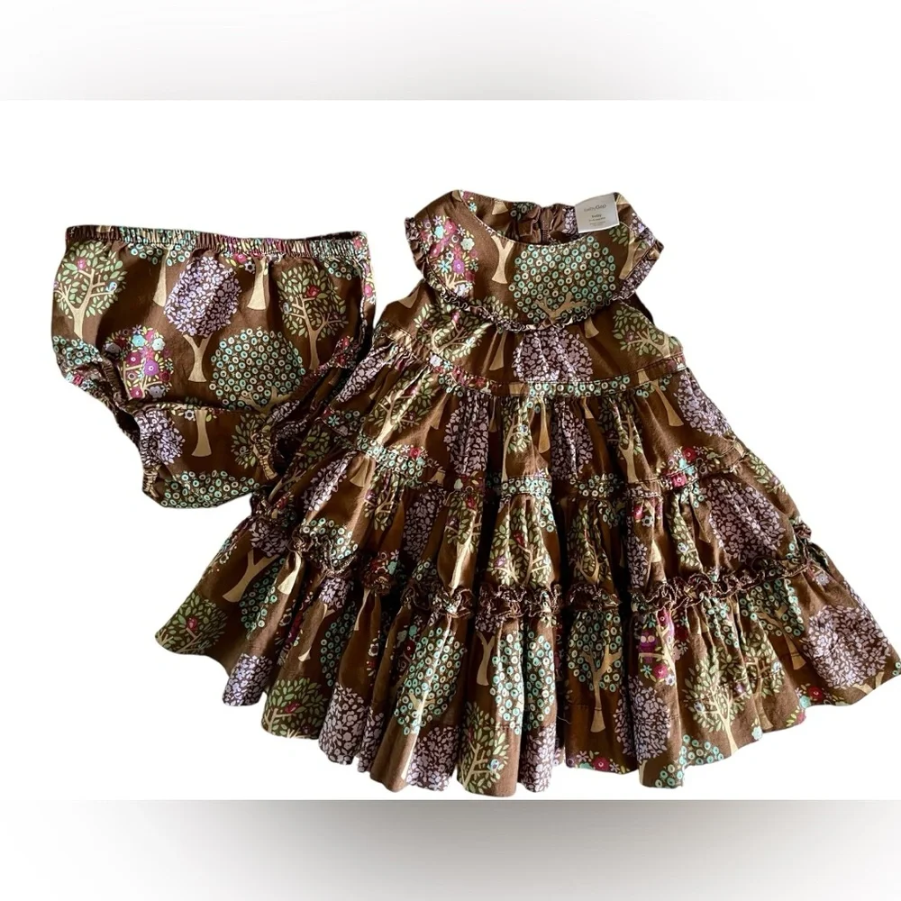 Hostess Pick 🥳☄️BabyGap Brown Floral Sleeveless Dress